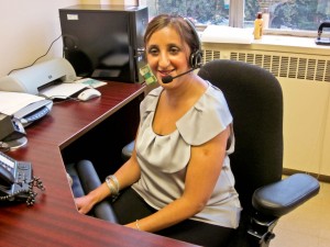 Anu with Sennheiser headphones