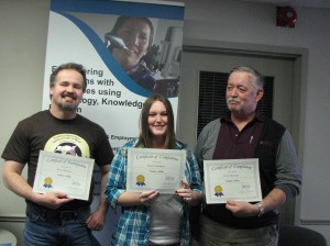 Jessica and fellow Employ-Ability gradates posing with their certificates