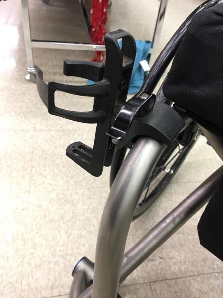 Steve's wheelchair mounted cupholder