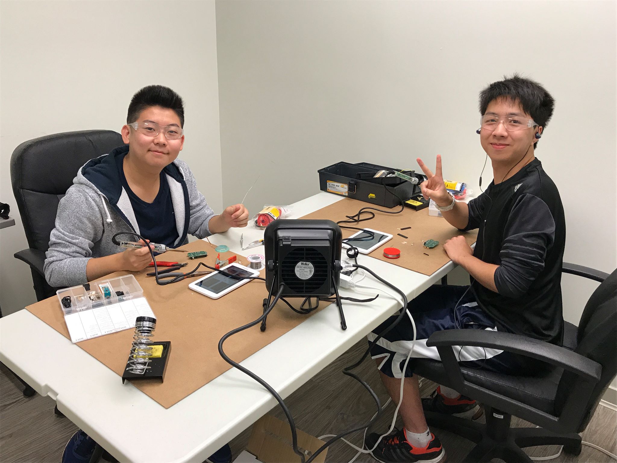 Marcus (left) and Sam (right) building LipSyncs