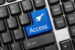 A keyboard with an enter key saying "Access"