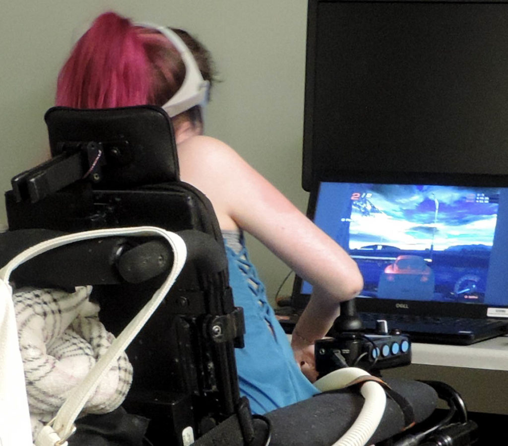 Kaileen using a joystick