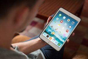 person using an iPad
