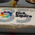 Cake with Neil Squire logo and the number 35