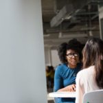 Stock image of two women in meeting