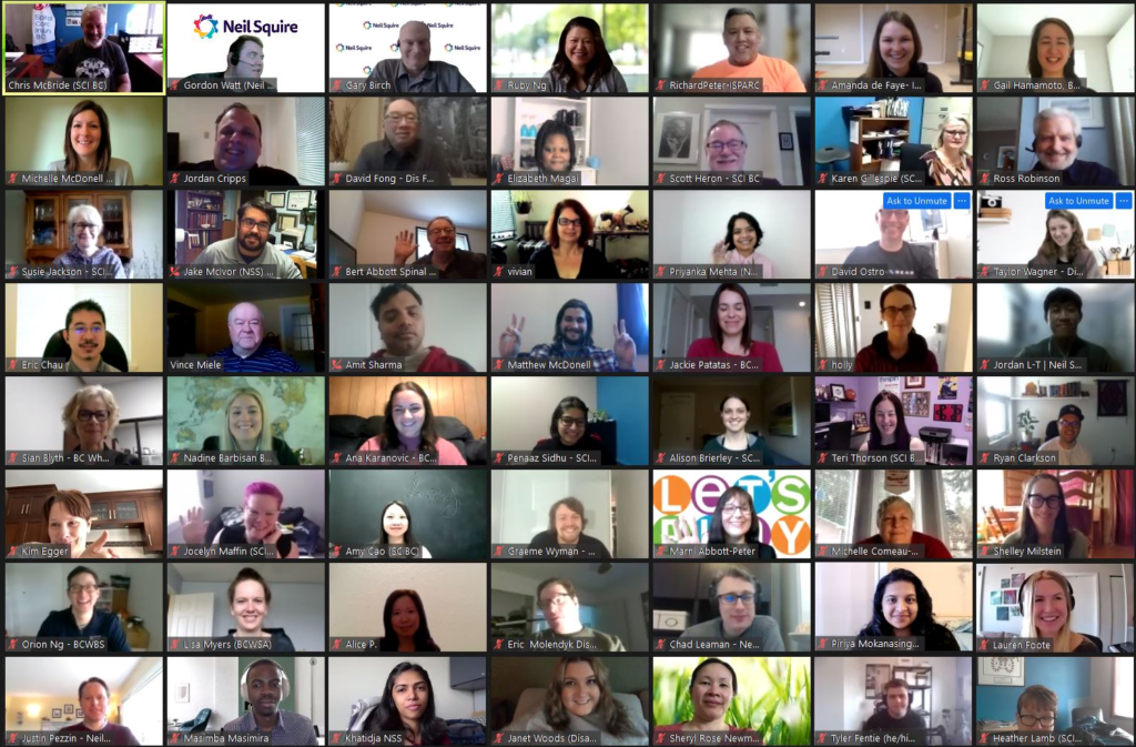 Group shot of staff attending the meeting on Zoom