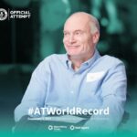 Picture: Neil Squire Executive Director Gary Birch in a wheelchair. Text: GUINNESS WORLD RECORDS official attempt, #ATWorldRecord on December 3rd, 2021, UN Day for People with Disabilities.