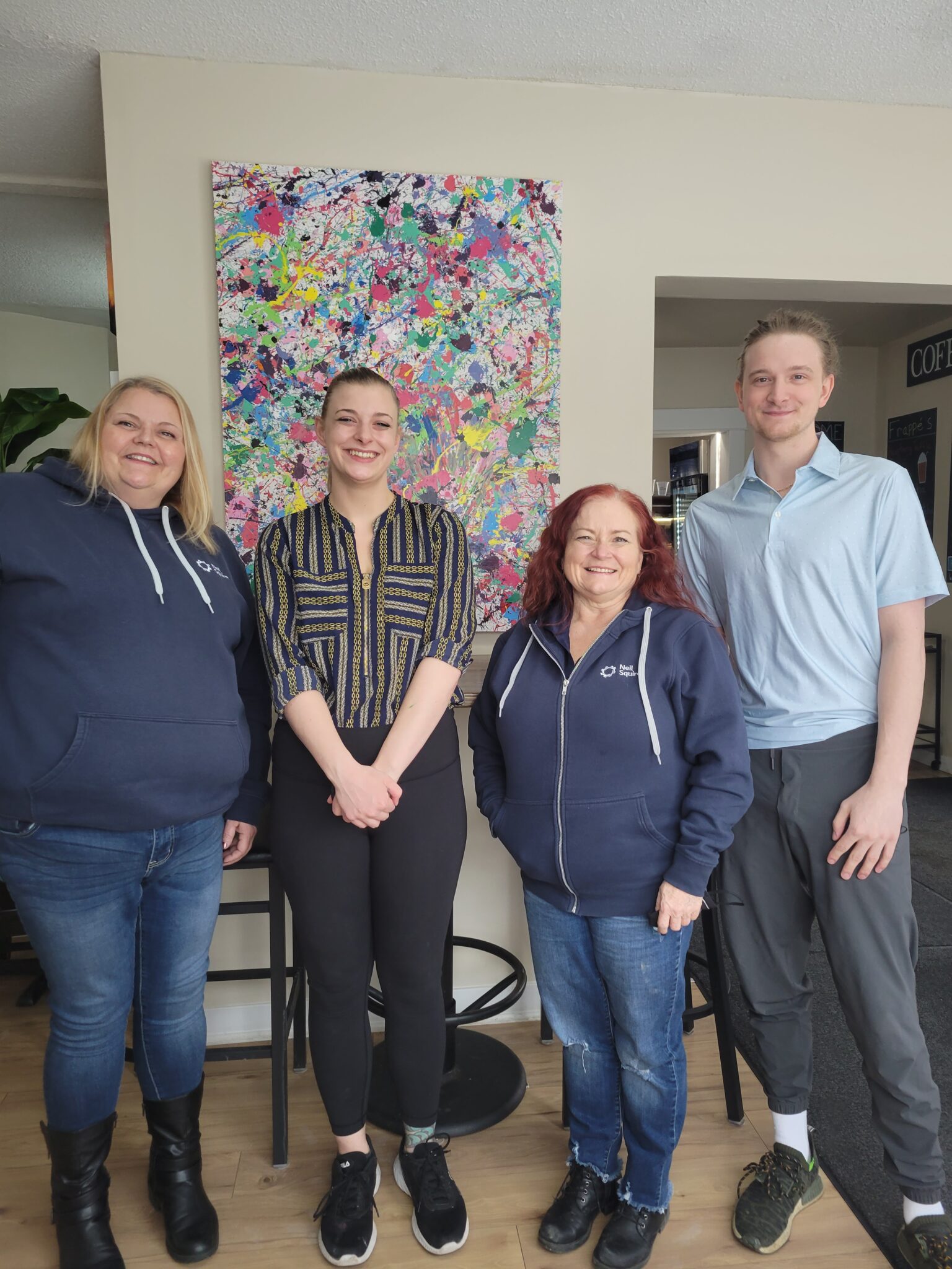 The owner of Elle’s Café, pictured with Neil Squire Prairie region staff