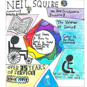 an Neil Squire ad designed by a Burnaby student