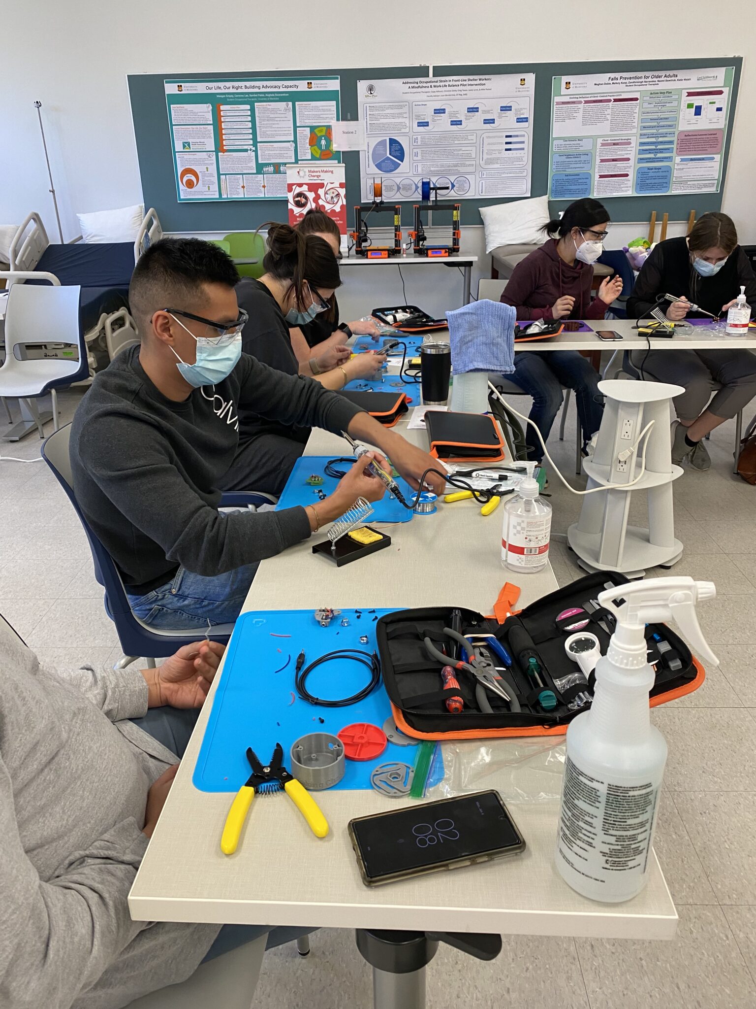 college students working at a build event
