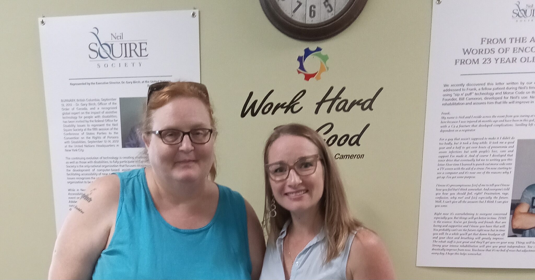Nancy and Erin standing together in our Moncton office.