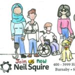 A diverse group of people with disabilities stand together.