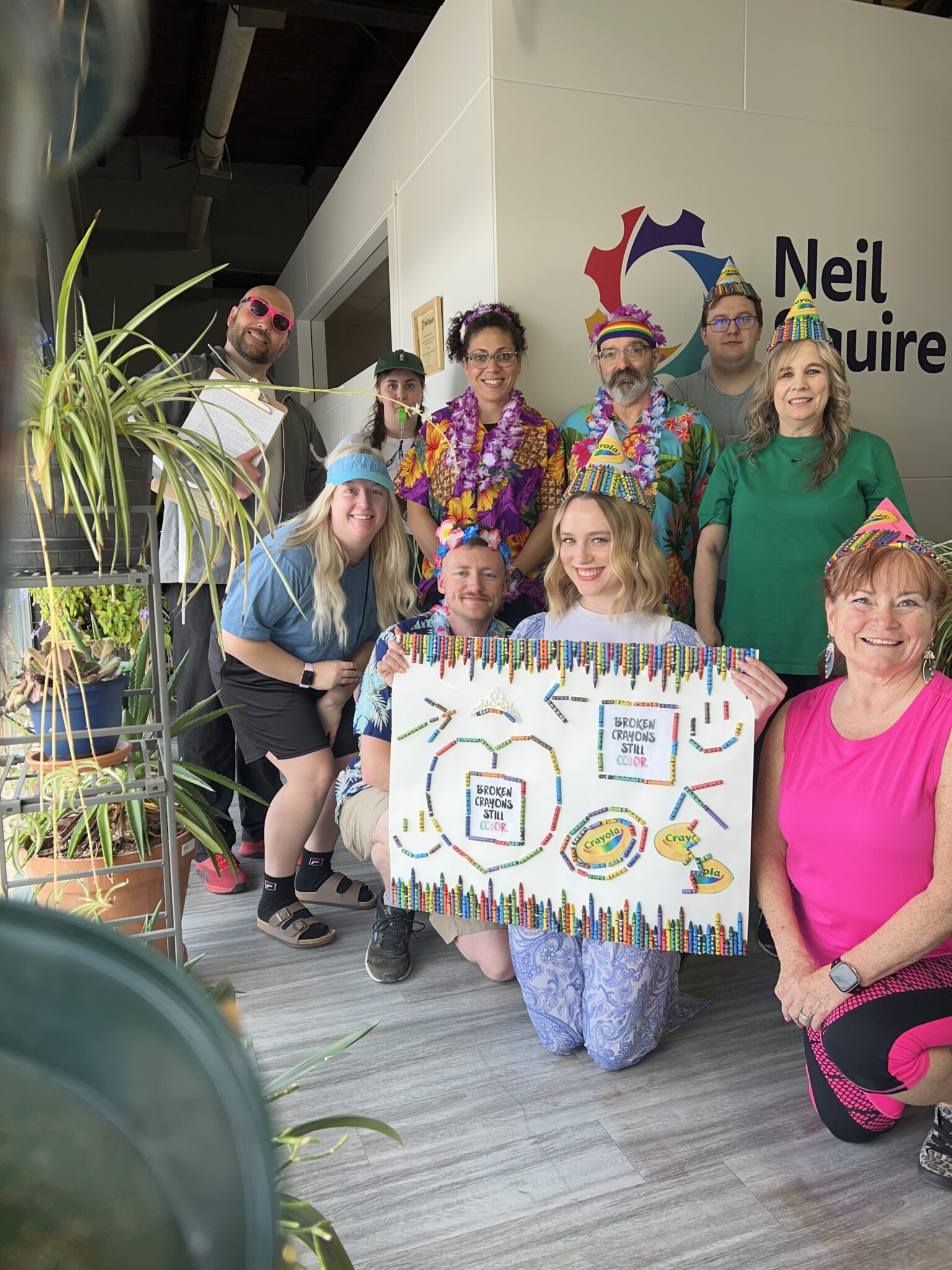 Prairie Region Staff split into two teams, Team Broken Crayons and the Hula Hammers