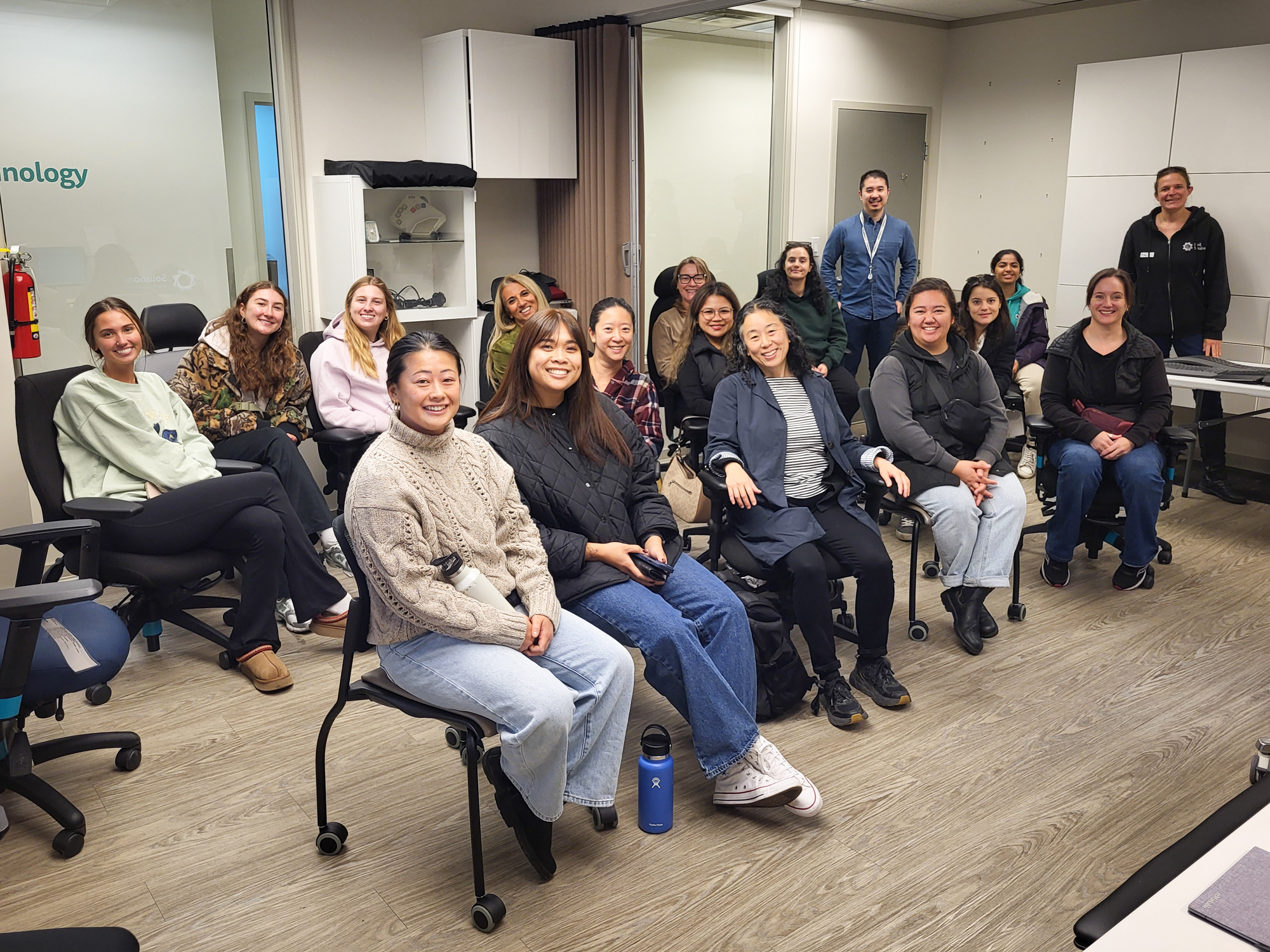Students from Capilano University's Rehabilitation Assistant Program and our Solutions team in the Solutions lab.