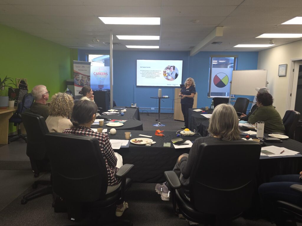 Nikki presenting to stakeholders.