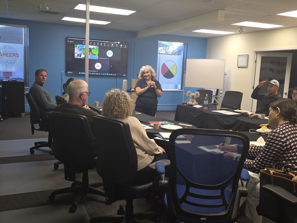 Nikki presenting to stakeholders.