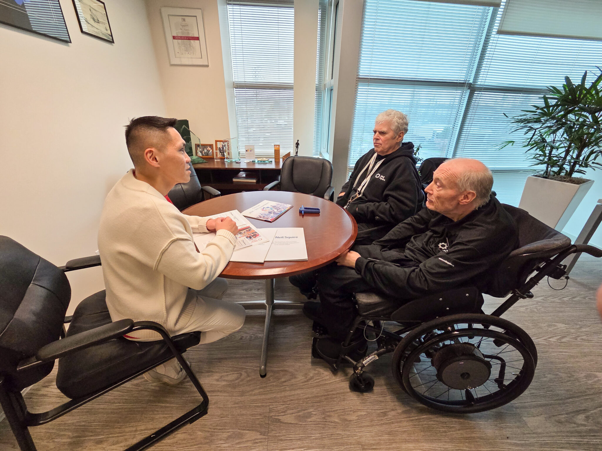 MP Wade Chang meets with Executive Director Gary Birch and National Operations Manager Greg Pyc.