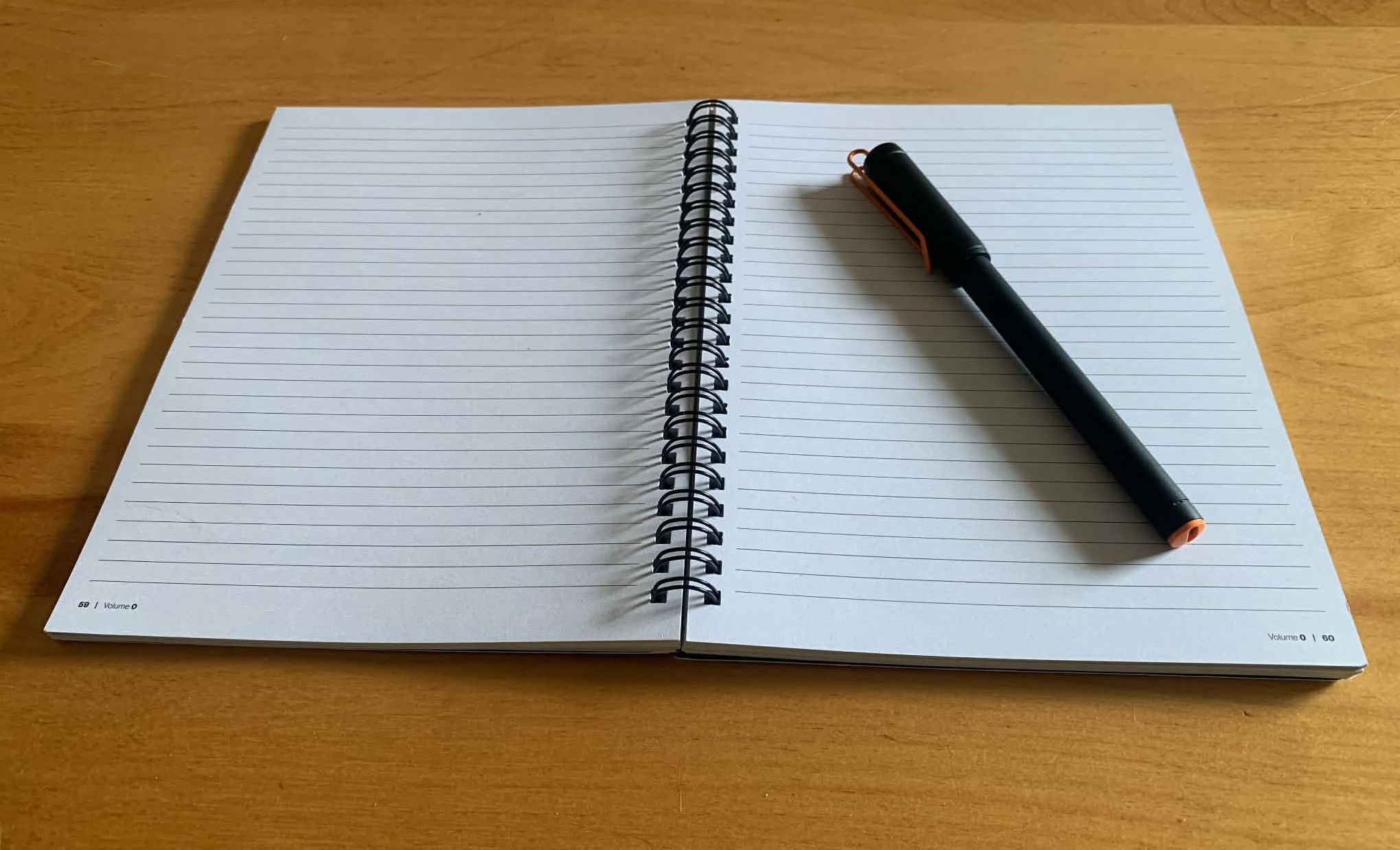 A notebook and a pen.